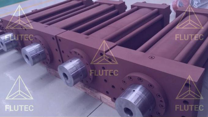 Flutec cilindro hidráulico telescópico cilindro de óleo de dupla ação para engenharia mecânica 3